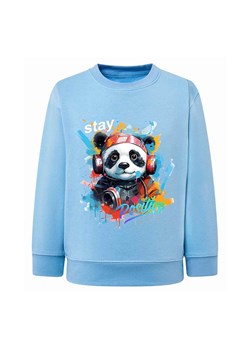 Błękitna bluza dla chłopca z nadrukiem - Panda ze sklepu 5.10.15 w kategorii Bluzy chłopięce - zdjęcie 172338369