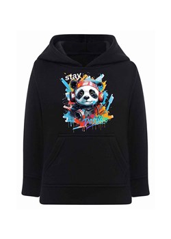 Czarna chłopięca bluza kangurka z kapturem Panda ze sklepu 5.10.15 w kategorii Bluzy chłopięce - zdjęcie 172338378