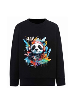 Czarna bluza dla chłopca z nadrukiem - Panda ze sklepu 5.10.15 w kategorii Bluzy chłopięce - zdjęcie 172338415