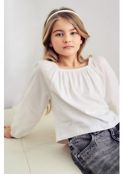 Biała bluzka dziewczęca z ozdobnymi haftami - Lincoln&Sharks ze sklepu 5.10.15 w kategorii Bluzki dziewczęce - zdjęcie 172338455