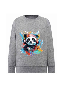Szara chłopięca bluza z nadrukiem - Panda ze sklepu 5.10.15 w kategorii Bluzy chłopięce - zdjęcie 172338459