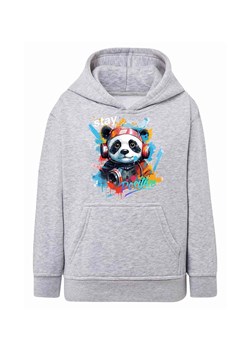 Szara chłopięca bluza kangurka z kapturem Panda ze sklepu 5.10.15 w kategorii Bluzy chłopięce - zdjęcie 172338465