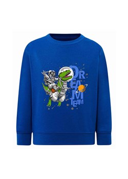 Dzianinowa bluza nierozpinana niebieska Astronauta & Dinozaur ze sklepu 5.10.15 w kategorii Bluzy chłopięce - zdjęcie 172338506