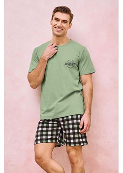 Krótka piżama bawełniana męska w kratę ze sklepu 5.10.15 w kategorii Piżamy męskie - zdjęcie 172338589