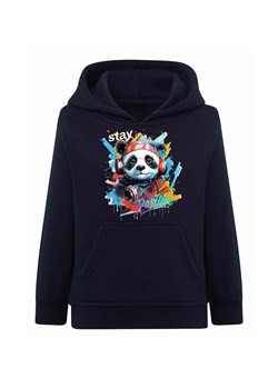 Granatowa chłopięca bluza kangurka z kapturem- Panda ze sklepu 5.10.15 w kategorii Bluzy chłopięce - zdjęcie 172338637