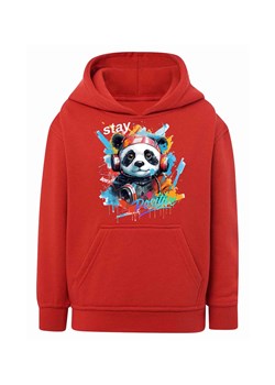 Czerwona chłopięca bluza kangurka z kapturem- Panda ze sklepu 5.10.15 w kategorii Bluzy chłopięce - zdjęcie 172338639
