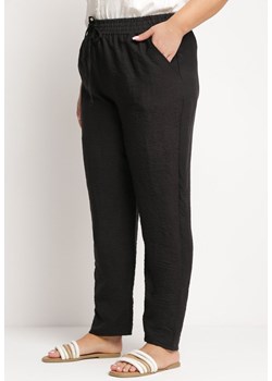 Czarne Spodnie z Wiązaniem w Pasie i Kieszeniami Truvolia ze sklepu Born2be Odzież w kategorii Spodnie damskie - zdjęcie 172339527