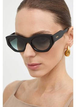 Chloé okulary przeciwsłoneczne damskie kolor czarny CH0220S ze sklepu ANSWEAR.com w kategorii Okulary przeciwsłoneczne damskie - zdjęcie 172339825