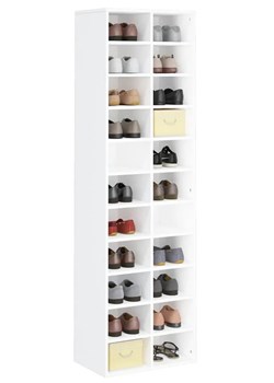 Wysoka szafa z półkami biały połysk - Vaxon ze sklepu Edinos.pl w kategorii Zestawy mebli do przedpokoju - zdjęcie 172343237