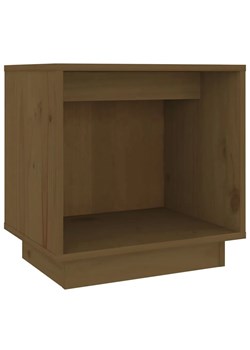 Drewniana minimalistyczna szafka nocna miodowy brąz - Fono ze sklepu Edinos.pl w kategorii Stoliki i szafki nocne - zdjęcie 172343349