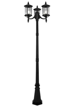 Czarna wysoka latarnia do ogrodu z 3 kloszami - A452-Dixa ze sklepu Edinos.pl w kategorii Oświetlenie ogrodowe - zdjęcie 172343365