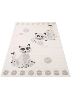 Biały dywan dziecięcy z 2 kotkami - Animas 3X ze sklepu Edinos.pl w kategorii Tekstylia dziecięce - zdjęcie 172343467