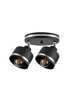 Czarna lampa sufitowa z dwoma reflektorami - V124-Torini ze sklepu Edinos.pl w kategorii Lampy sufitowe - zdjęcie 172343597