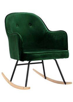 Ciemnozielony aksamitny fotel bujany – Revers ze sklepu Edinos.pl w kategorii Fotele - zdjęcie 172343929