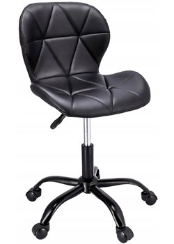Czarne tapicerowane skórą ekologiczną krzesło obrotowe - Igos 4X ze sklepu Edinos.pl w kategorii Krzesła biurowe - zdjęcie 172343969