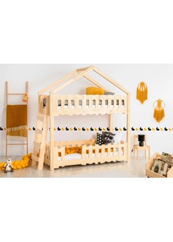 Skandynawskie łóżko piętrowe z barierką - Marion 4X ze sklepu Edinos.pl w kategorii Łóżka dziecięce - zdjęcie 172344495