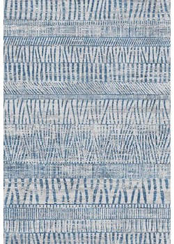 Wzorzysty niebieski dywan w stylu nowoczesnym - Izos 8X ze sklepu Edinos.pl w kategorii Dywany - zdjęcie 172344517