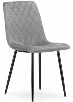 Jasnoszare krzesło pikowane metalowe - Saba 4X ze sklepu Edinos.pl w kategorii Krzesła - zdjęcie 172344629