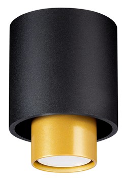 Czarno-złoty nowoczesny plafon tuba - S183-Stelo ze sklepu Edinos.pl w kategorii Lampy sufitowe - zdjęcie 172344719
