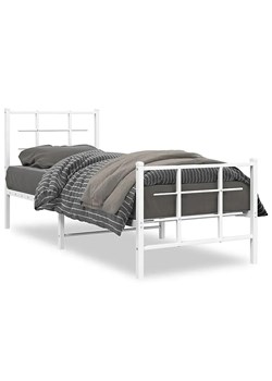 Białe pojedyncze łóżko metalowe 80x200 cm A4-B83 ze sklepu Edinos.pl w kategorii Łóżka i materace - zdjęcie 172344815