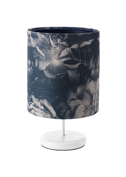 Biało-granatowa lampka nocna w kwiaty - S395-Damis ze sklepu Edinos.pl w kategorii Lampy stołowe - zdjęcie 172344918