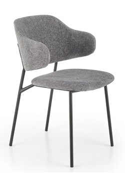 Szare tapicerowane krzesło z kubełkowym oparciem - Waxo ze sklepu Edinos.pl w kategorii Krzesła - zdjęcie 172344945
