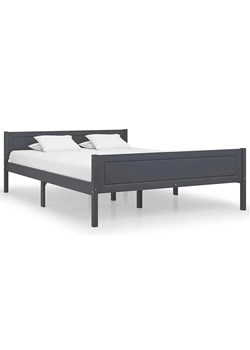 Szare Sosnowe Dwuosobowe Łóżko 160X200 W3-G22 ze sklepu Edinos.pl w kategorii Łóżka i materace - zdjęcie 172345277