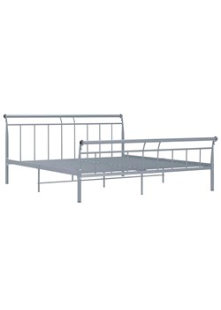 Szare metalowe łóżko małżeńskie 180x200 cm - Keri ze sklepu Edinos.pl w kategorii Łóżka i materace - zdjęcie 172345326
