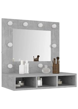 Toaletka na biurko z lustrem i oświetleniem beton - Arvola 4X ze sklepu Edinos.pl w kategorii Toaletki - zdjęcie 172345376