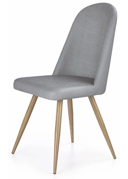 Skandynawskie krzesło tapicerowane Dalal - popielate ze sklepu Edinos.pl w kategorii Krzesła - zdjęcie 172345449