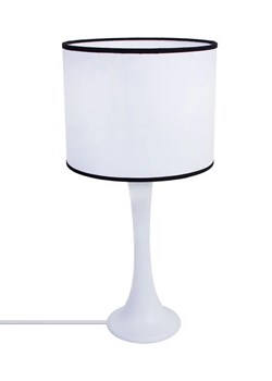 Biała skandynawska lampka nocna z abażurem - S222-Egiza ze sklepu Edinos.pl w kategorii Lampy stołowe - zdjęcie 172345466