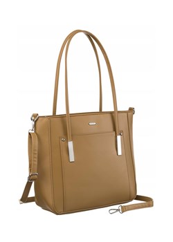 Klasyczna shopperka damska ze skóry ekologicznej - beżowa ze sklepu 5.10.15 w kategorii Torby Shopper bag - zdjęcie 172346128