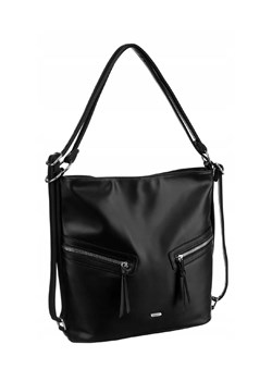 Czarna, pojemna torebka damska ze skóry ekologicznej - Rovicky ze sklepu 5.10.15 w kategorii Torby Shopper bag - zdjęcie 172346149
