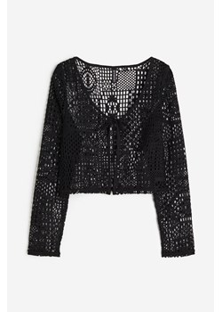 H & M - Kardigan z wiązaniem - Czarny ze sklepu H&M w kategorii Swetry damskie - zdjęcie 172346387