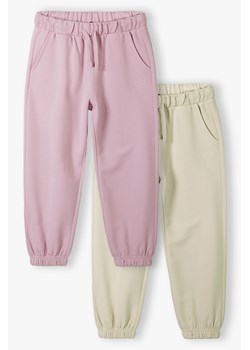 2pak spodni dresowych dla dziewczynki różowe i beżowe - Limited Edition ze sklepu 5.10.15 w kategorii Spodnie dziewczęce - zdjęcie 172347159