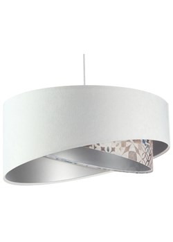 Biała lampa wisząca z welurowym abażurem - EXX21-Odila ze sklepu Edinos.pl w kategorii Lampy wiszące - zdjęcie 172347985