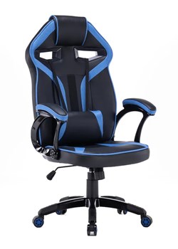 Czarno-niebieski fotel gamingowy - Dexero ze sklepu Edinos.pl w kategorii Krzesła do biurka - zdjęcie 172348127