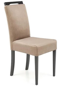 Krzesło drewniane z beżową tapicerką - Tridin ze sklepu Edinos.pl w kategorii Krzesła - zdjęcie 172348677