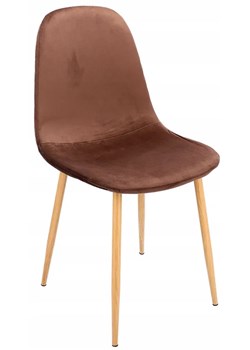 Brązowe krzesło metalowe z pikowanym tyłem - Liam ze sklepu Edinos.pl w kategorii Krzesła - zdjęcie 172348835