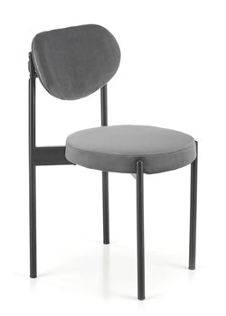 Szare welurowe krzesło - Arno ze sklepu Edinos.pl w kategorii Krzesła - zdjęcie 172348919