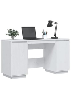 Białe biurko z drzwiczkami drewniane - Cetus ze sklepu Edinos.pl w kategorii Biurka i sekretarzyki - zdjęcie 172348998