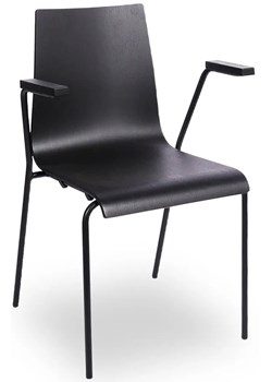 Metalowe krzesło z podłokietnikami czarny + czarny - Gixo 4X ze sklepu Edinos.pl w kategorii Krzesła - zdjęcie 172349045