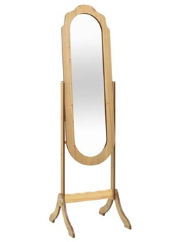 Brązowe owalne lustro na nóżkach - Feriono ze sklepu Edinos.pl w kategorii Lustra - zdjęcie 172349205