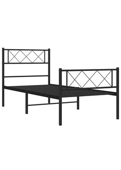 Czarne metalowe łózko loftowe 90x200 cm - Espux ze sklepu Edinos.pl w kategorii Łóżka i materace - zdjęcie 172349355