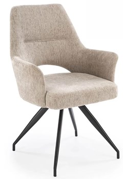 Beżowe tapicerowane krzesło obrotowe - Nortes ze sklepu Edinos.pl w kategorii Krzesła - zdjęcie 172349429