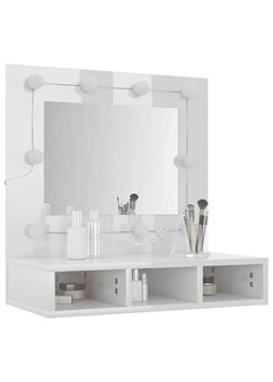 Toaletka z lustrem nablatowa lub wisząca biały połysk - Arvola 4X ze sklepu Edinos.pl w kategorii Toaletki - zdjęcie 172349465