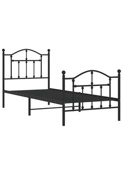 Czarne metalowe łóżko pojedyncze 90x200 cm - Wroxo ze sklepu Edinos.pl w kategorii Łóżka i materace - zdjęcie 172349499