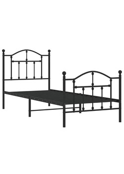 Czarne Metalowe Łóżko Pojedyncze 90X200 Cm F5-H57 ze sklepu Edinos.pl w kategorii Łóżka i materace - zdjęcie 172349499