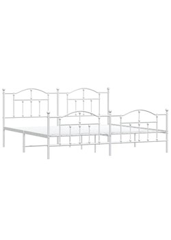 Białe metalowe łóżko industrialne 200x200 cm - Wroxo ze sklepu Edinos.pl w kategorii Łóżka i materace - zdjęcie 172349545