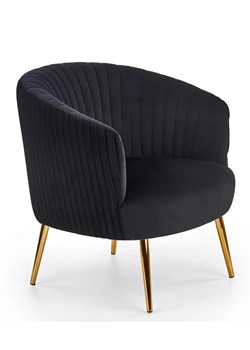 Czarny kubełkowy stylowy fotel muszelka - Royal ze sklepu Edinos.pl w kategorii Fotele - zdjęcie 172349729
